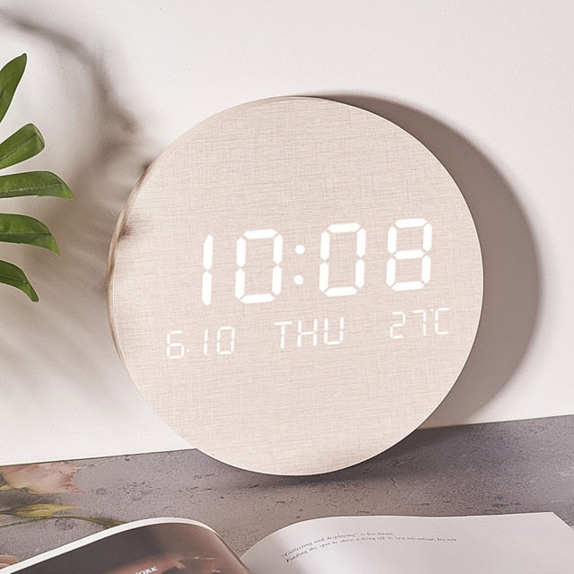 Wooden Aura LED Wall Clock